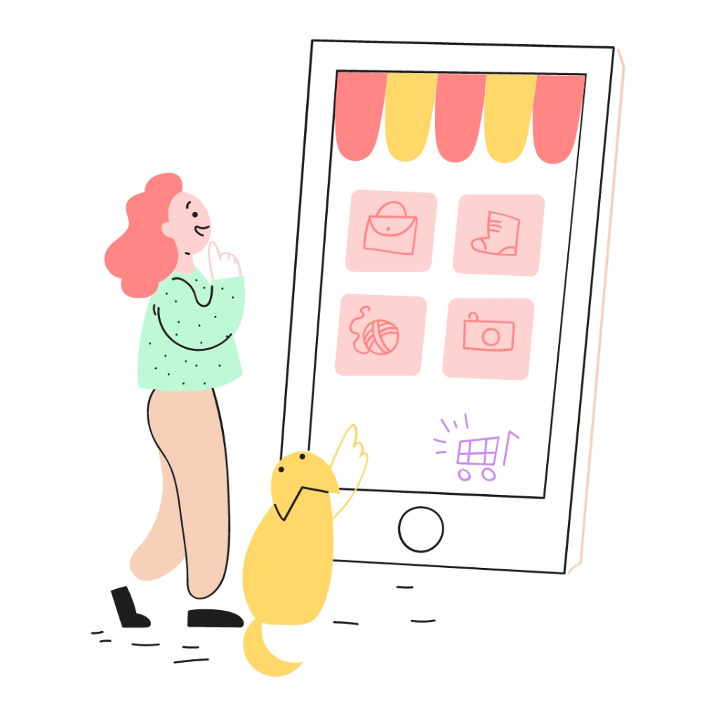 Woman Cat Shop
