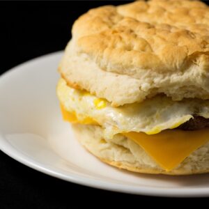 Photo of a breakfast sandwich.